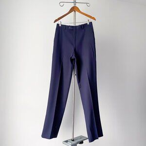 🌿90s Vintage Navy Blue High-Rise Preppy Straight Leg Trousers Made in Canada